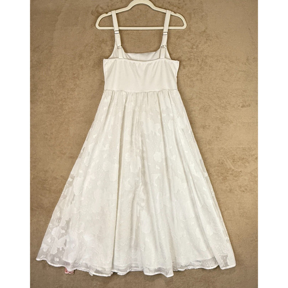 Shein Mod Dress Womens L White Ivory A Line Maxi Corset Bustier Cottage Romantic - Picture 2 of 16